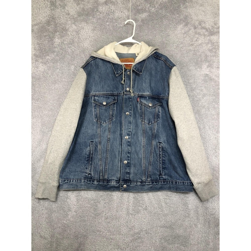 Levi's Trucker Jacket Men's XXL Hoodie Hooded Vintage Fit Blue Denim
